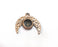 Crescent Pendant Base Blank Bezel, Resin Mosaic Mountings, Antique Copper Plated ( 8 mm Inner Size) G29662