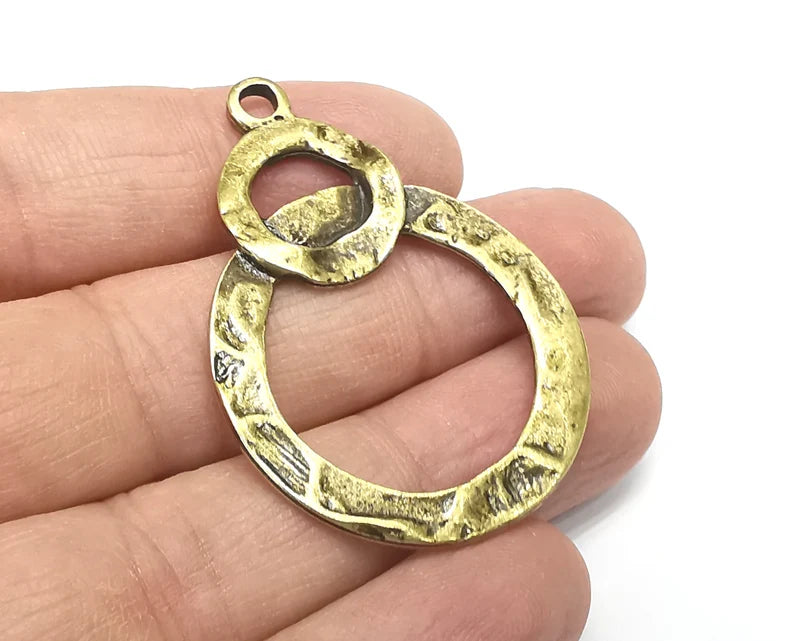 Ethnic Organic Charms Antique Bronze Plated Charms (49x35mm) G29790