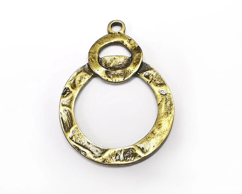 Ethnic Organic Charms Antique Bronze Plated Charms (49x35mm) G29790