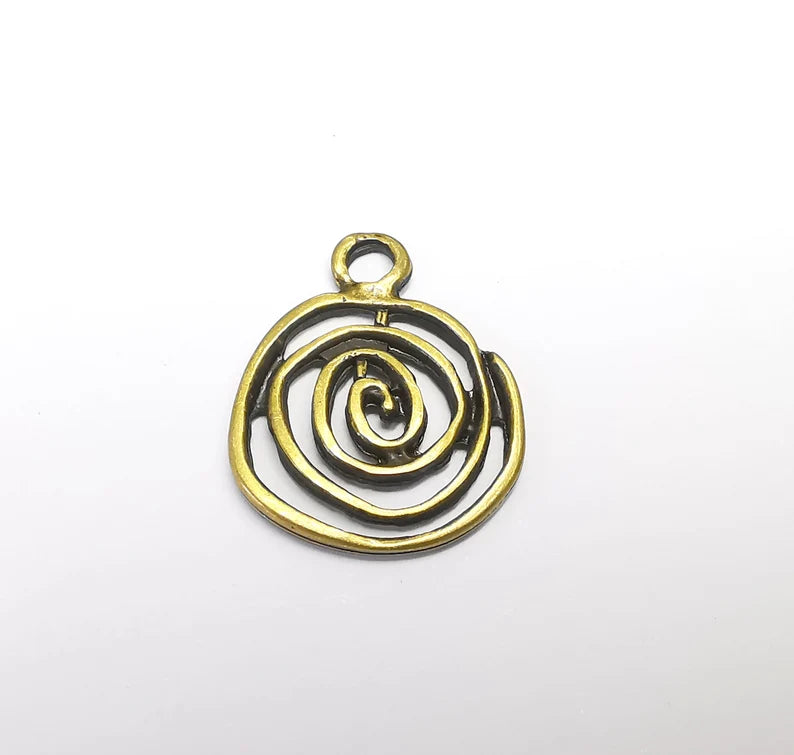2 Swirl Charms Antique Bronze Plated (27x22mm) G29666