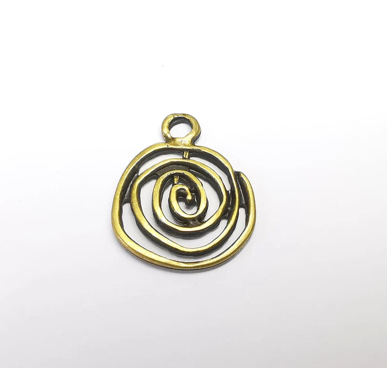 2 Swirl Charms Antique Bronze Plated (27x22mm) G29666