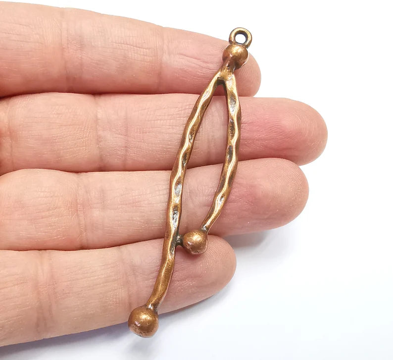 Hammered Ball Head Charms Antique Copper Plated Charms (76mm) G29673