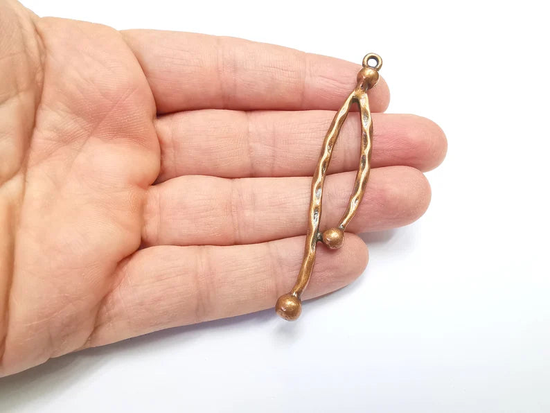 Hammered Ball Head Charms Antique Copper Plated Charms (76mm) G29673