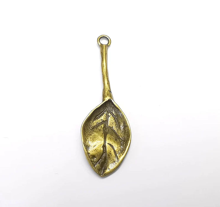 Leaf Branch Charms Antique Bronze Plated Charms (51x16mm) G29674