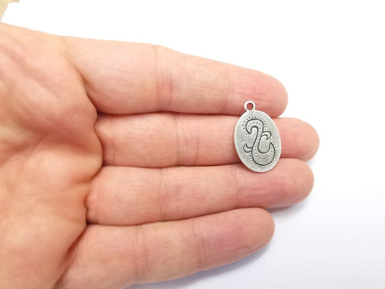 2 Silver Plated Charms Antique Silver Plated Charms (25x16mm) G29689