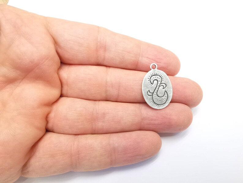 2 Silver Plated Charms Antique Silver Plated Charms (25x16mm) G29689