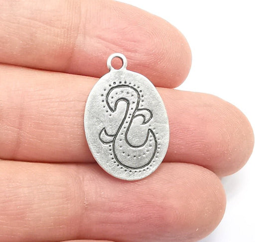 2 Silver Plated Charms Antique Silver Plated Charms (25x16mm) G29689
