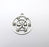 2 Flower Charms, Antique Silver Plated Pendant (30x26mm) G29694