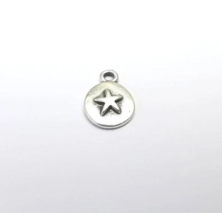 5 Star Charms Antique Silver Plated Charms (15x11mm) G29693