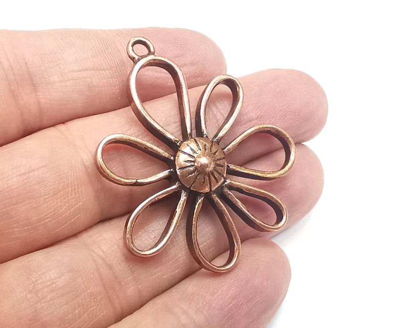 Flower Charms Pendant Antique Copper Plated Charms (46x39mm) G29702