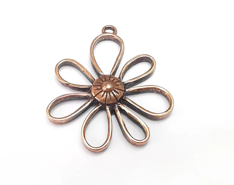 Flower Charms Pendant Antique Copper Plated Charms (46x39mm) G29702
