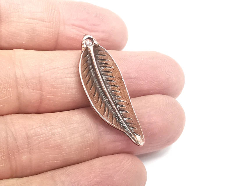 4 Leaf Charms Antique Copper Plated Charms (35x12mm) G29706