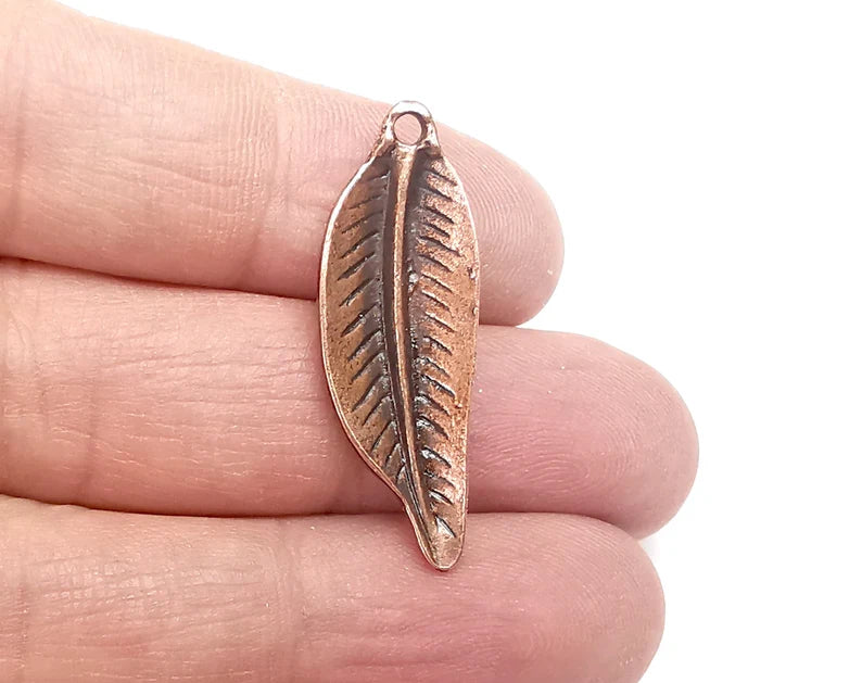 4 Leaf Charms Antique Copper Plated Charms (35x12mm) G29706