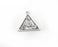 2 Triangle Flower Swirl Charms, Antique Silver Plated Pendant (25x25mm) G29711