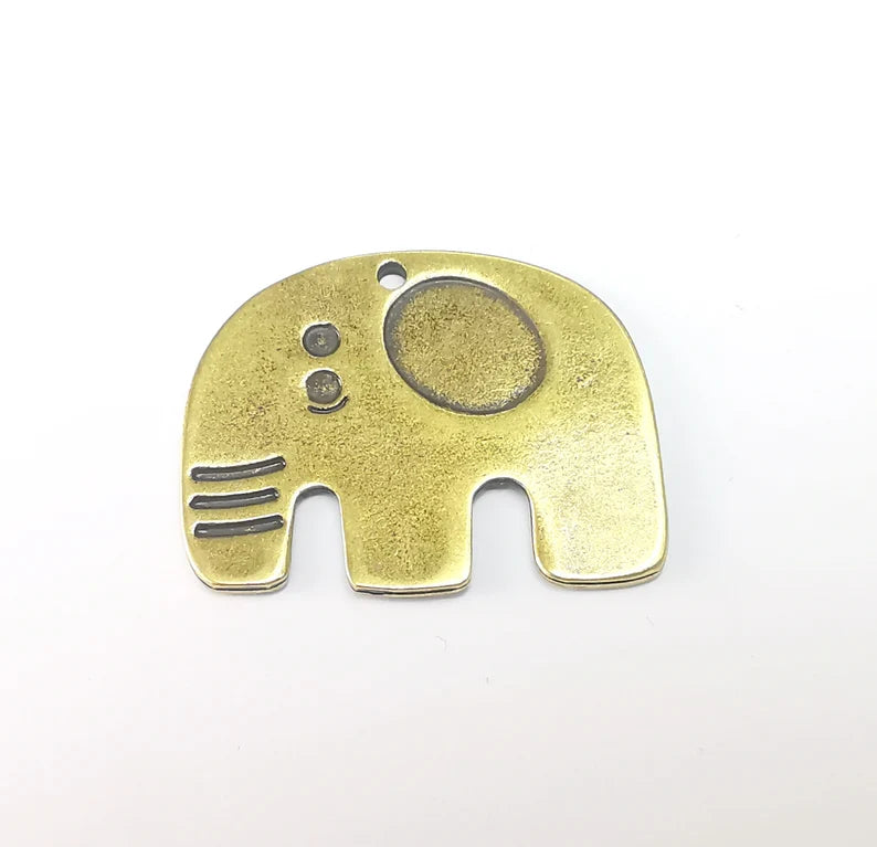 Elephant Charms Pendants, Antique Bronze Plated Charms (42x34mm) G29718