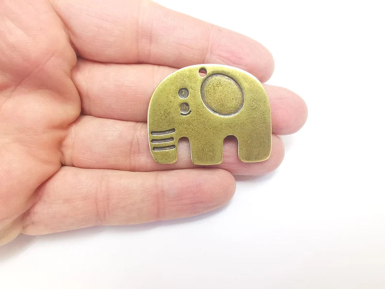 Elephant Charms Pendants, Antique Bronze Plated Charms (42x34mm) G29718