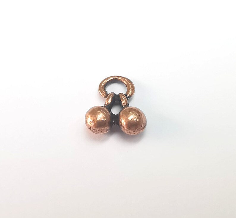 5 Dangling Ball Charms Cherry Charms Antique Copper Plated Charms (42x15mm) G29720