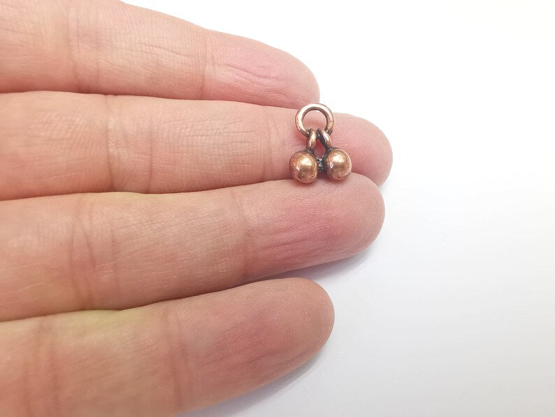5 Dangling Ball Charms Cherry Charms Antique Copper Plated Charms (42x15mm) G29720