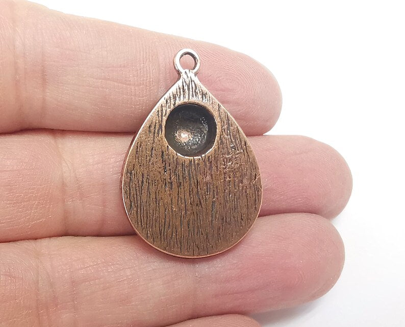 Drop Crown Charms, Antique Copper Plated Charms (35x24mm) G29740