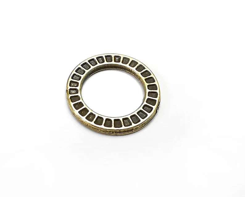 5 Round Circle Disc Connector Findings Antique Bronze Plated (18mm) G29757