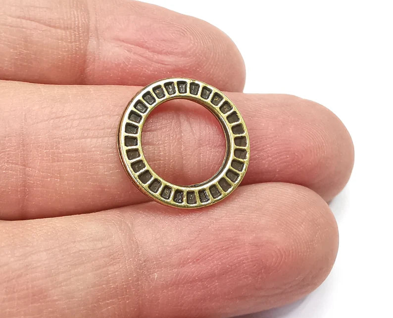 5 Round Circle Disc Connector Findings Antique Bronze Plated (18mm) G29757