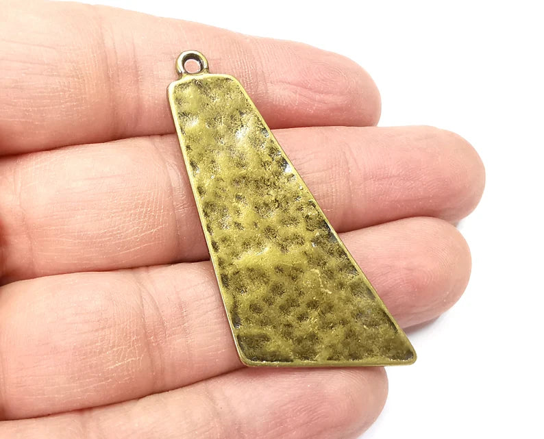 Hammered Organic Charms Pendant Antique Bronze Plated Pendant (57mm) G29759