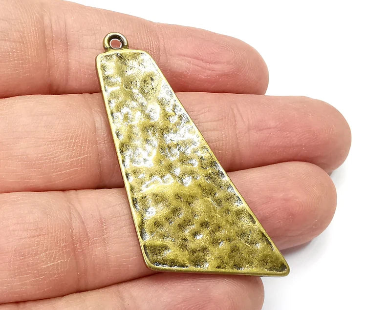 Hammered Organic Charms Pendant Antique Bronze Plated Pendant (57mm) G29759
