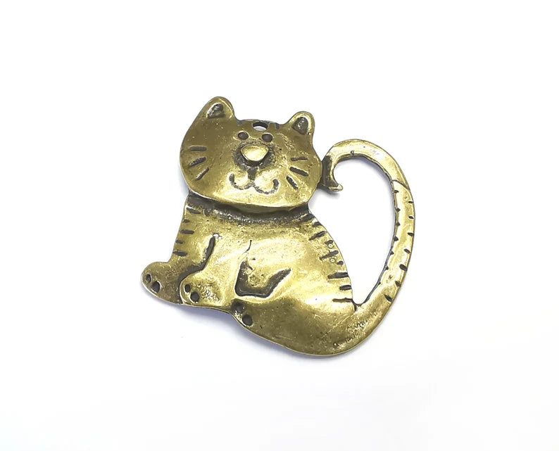 Cat Charms Antique Bronze Plated Charms (40x40mm) G29770