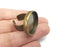 Round Ring, Ring Blank Setting, Cabochon Mounting, Adjustable Resin Base Bezels, Antique Bronze Plated (25mm) G29782