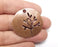 Tree Leaf Round Charms Pendant Antique Copper Plated Charms (38mm) G29789