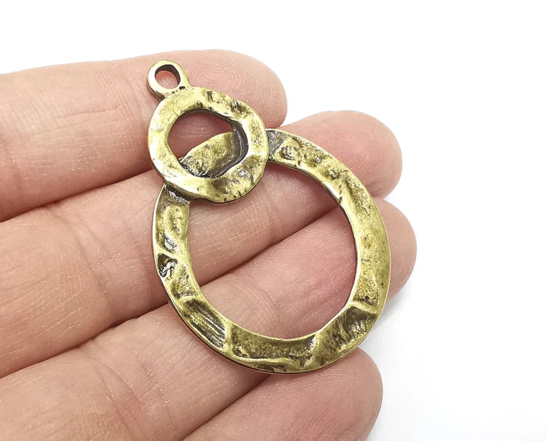 Ethnic Organic Charms Antique Bronze Plated Charms (49x35mm) G29790