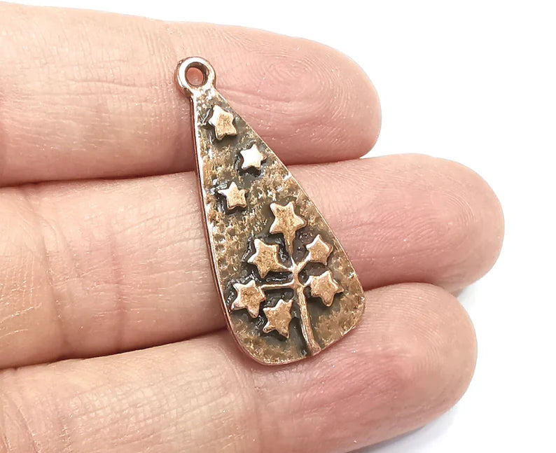 Dandelion Charms, Stars Branch Charms Antique Copper Plated Charms (34x16mm) G29901
