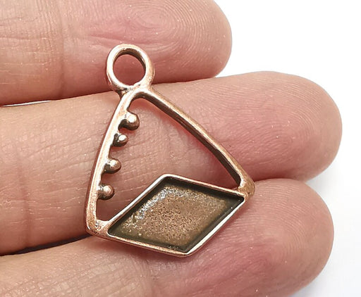Antique Copper Plated Charms Blank Resin Bezel Mosaic Mountings Cabochon Setting Antique Copper Plated Pendant (18x10mm Blank) G29902