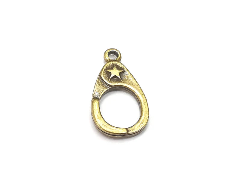 5 Star Charms, Antique Bronze Plated Charms (22x12mm) G33022