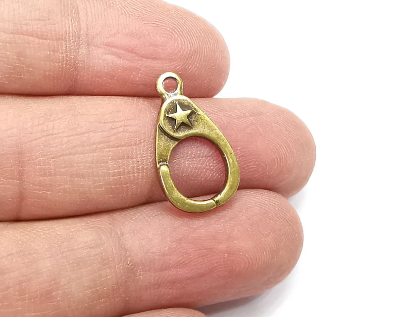 5 Star Charms, Antique Bronze Plated Charms (22x12mm) G33022