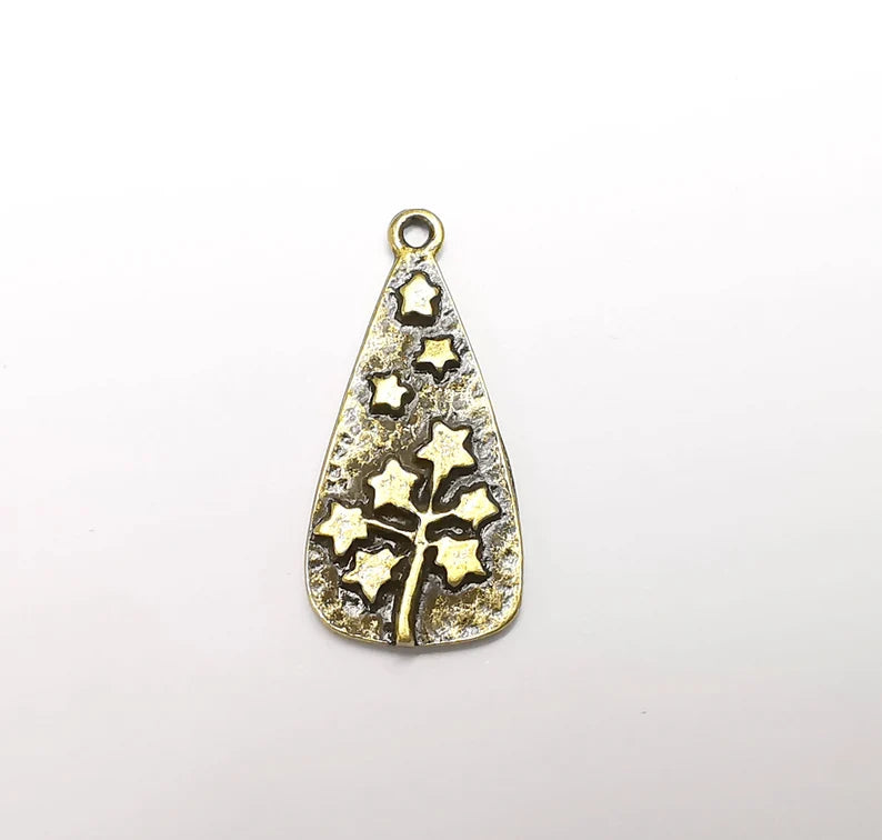 Dandelion Charms, Stars Branch Charms Antique Bronze Plated Charms (34x16mm) G33025