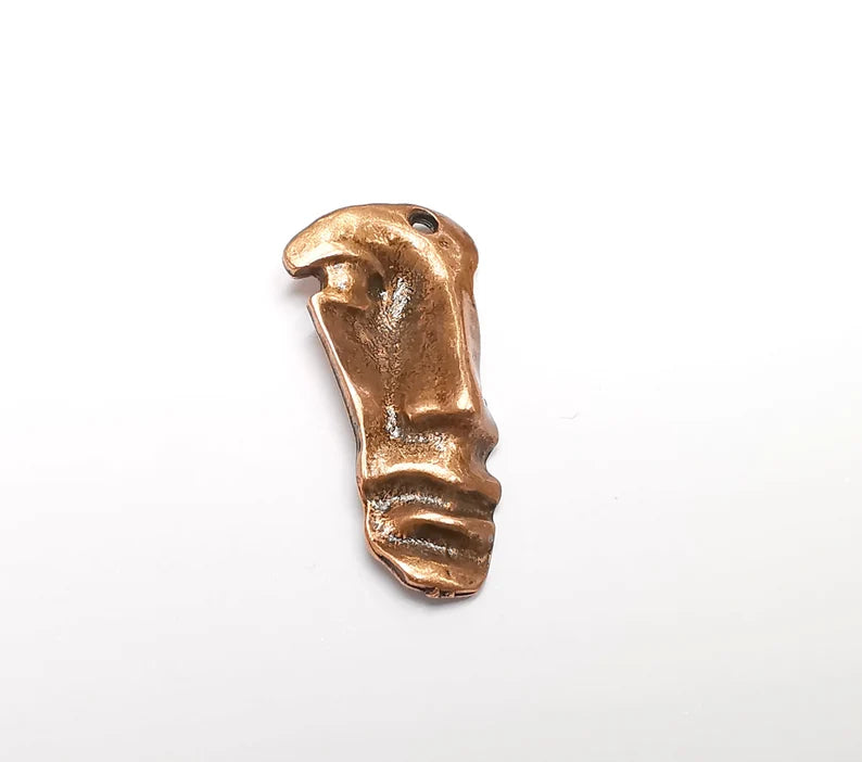 Face Charms Antique Copper Plated Charms (50x24mm) G33026