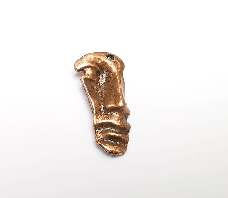 Face Charms Antique Copper Plated Charms (50x24mm) G33026