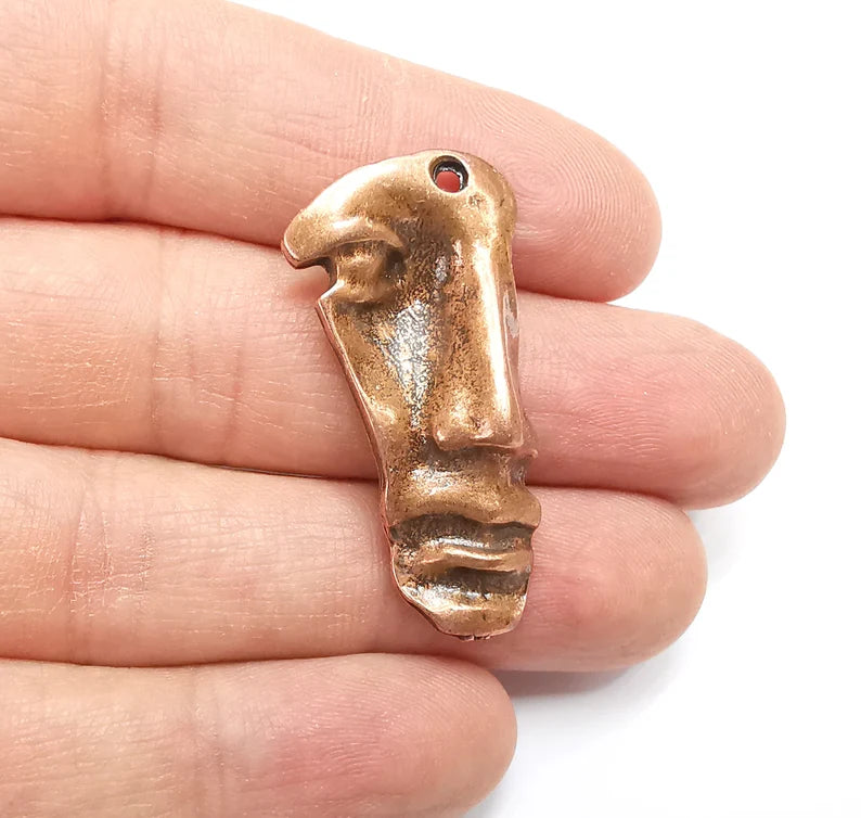 Face Charms Antique Copper Plated Charms (50x24mm) G33026