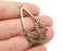 Fern Plant Charms, Dangle Charms Antique Bronze Plated (45x30mm) G33037
