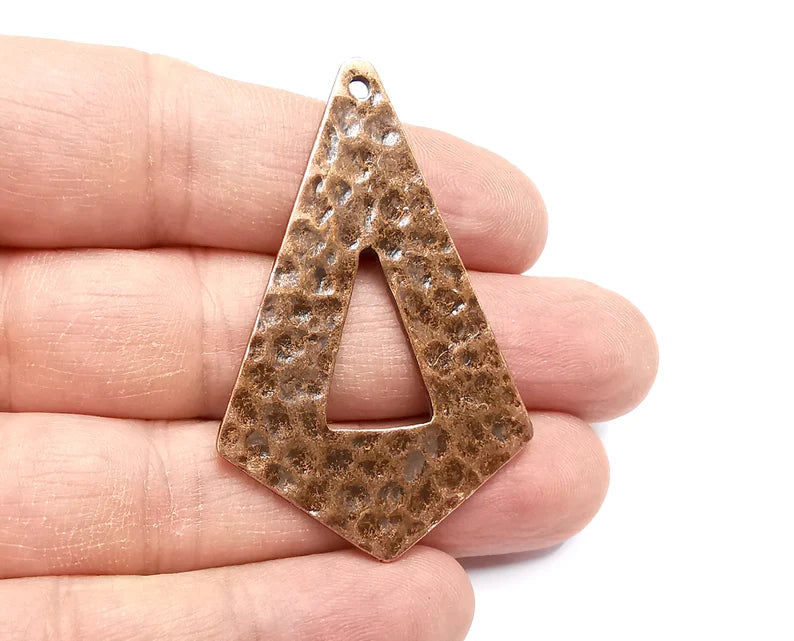 Hammered Charms, Dangle Charms Antique Copper Plated (54x35mm) G33045