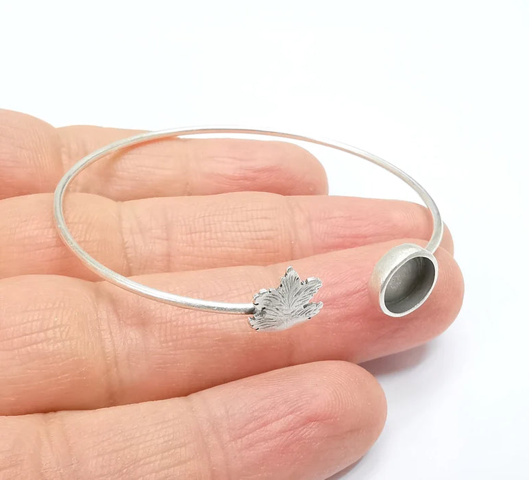 Tree Bracelet Bezel Blank Resin Bezel Cabochon Cuff Base Settings Adjustable Bracelet Antique Silver Plated Brass (8mm Bezel) G33042