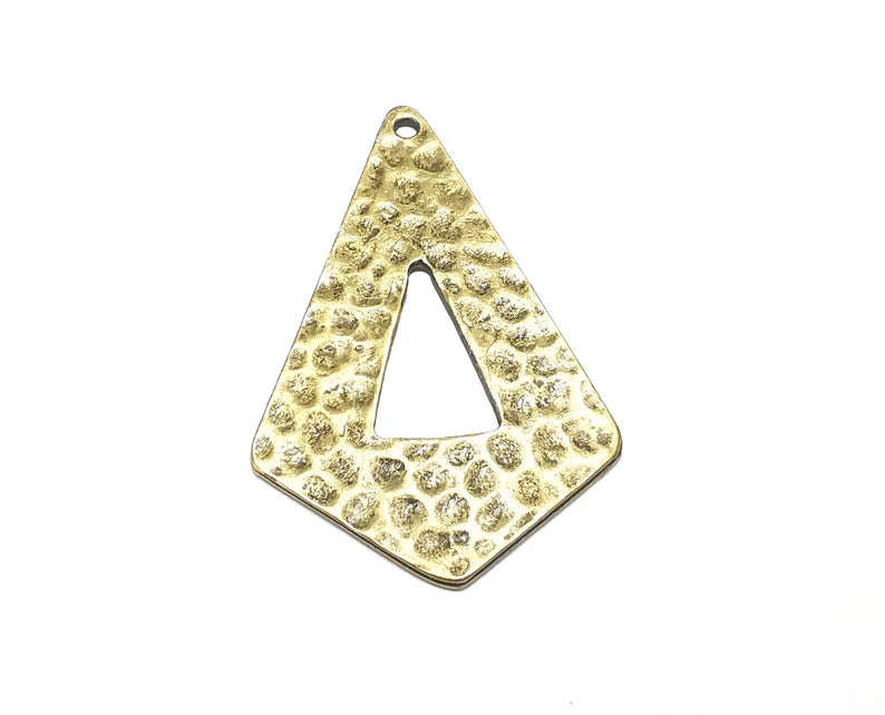 Hammered Charms, Dangle Charms Antique Bronze Plated (54x35mm) G33064