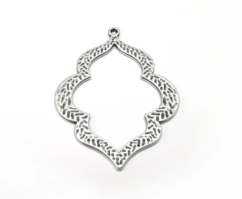 Antique Silver Charms, Dangle Charms Antique Silver Plated (53x38mm) G33074