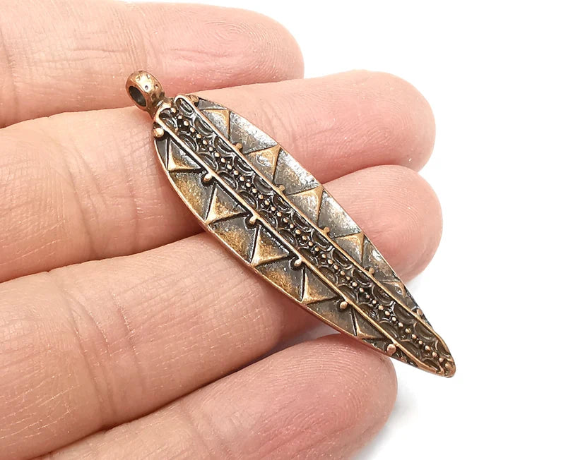 Ethnic Charms, Dangle Charms Antique Copper Plated (55x16mm) G33081