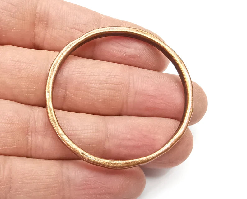 Circle Connector Charms, Dangle Charms Antique Copper Plated Findings (47mm) G33083