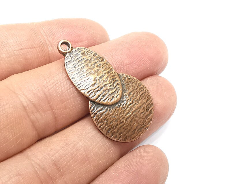 Ethnic Geometric , Antique Copper Plated Charms (37x21mm) G33089