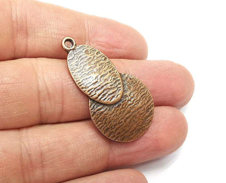 Ethnic Geometric , Antique Copper Plated Charms (37x21mm) G33089