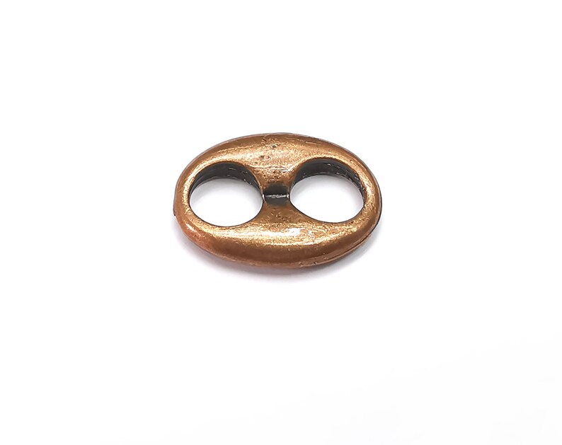 2 Oval Connector Charms Antique Copper Plated Findings (22x16mm) G33091