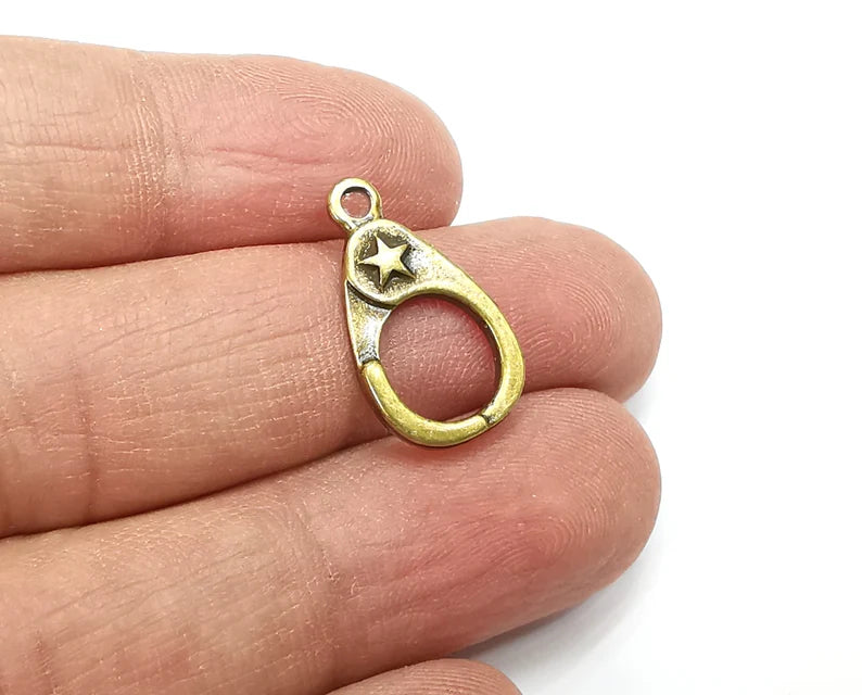 5 Star Charms, Antique Bronze Plated Charms (22x12mm) G33022